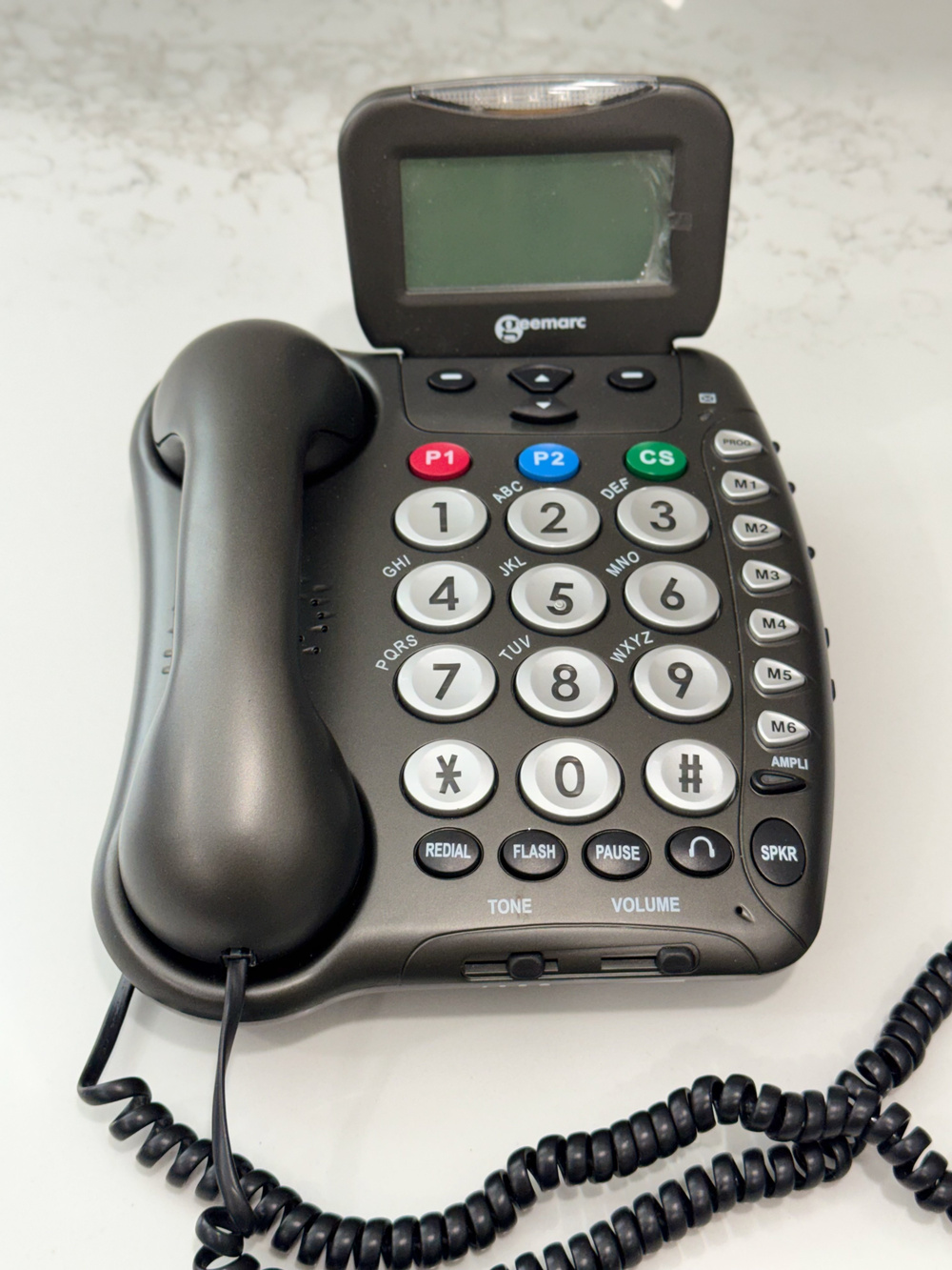 Geemarc Ampli550 Amplified Big Button Telephone Talking Caller ID Hearing Impair